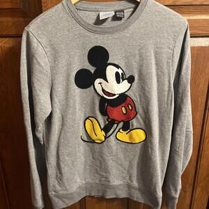 Disney Mickey Mouse Embroidered Sz M Medium Crew Neck Pullover‎ Sweatshirt